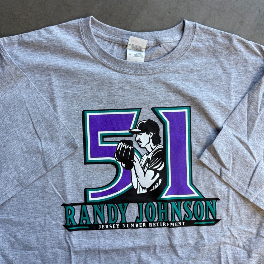 Randy Johnson Arizona Diamondbacks Jersey Retirement Shirt XL Gray MLB Baseball